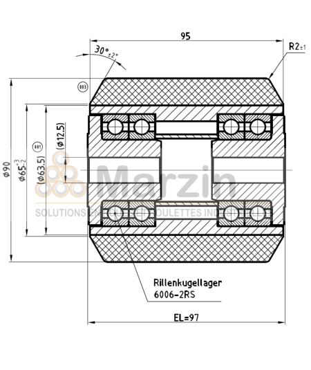 GALET VULKOLLAN®  90/095/5/12,5 AR BA 95 SH