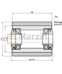 GALET VULKOLLAN®  90/105/110/25 AR EP