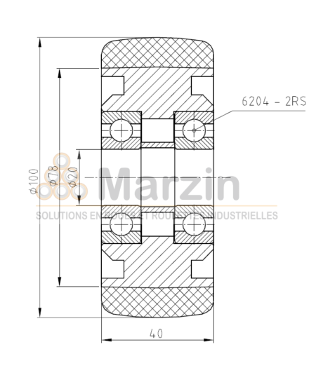 ROUE PEVOPUR®  100/040/040/20 AR