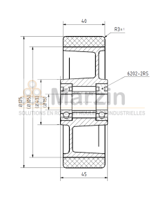 ROUE PEVOPUR®  125/040/045/15 AR ALU