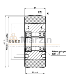 ROUE PEVOPUR®  125/050/050/20 AR B