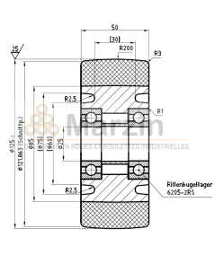 ROUE PEVOPUR®  125/050/050/25 AR B