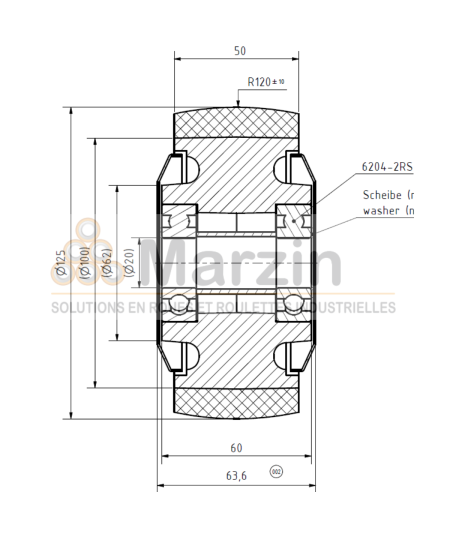 ROUE PEVOPUR®  125/050/060/20 AR B+PF