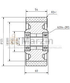 ROUE PEVOPUR®  125/054/060/20 AR