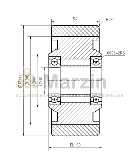 ROUE PEVOPUR®  125/054/060/30 AR
