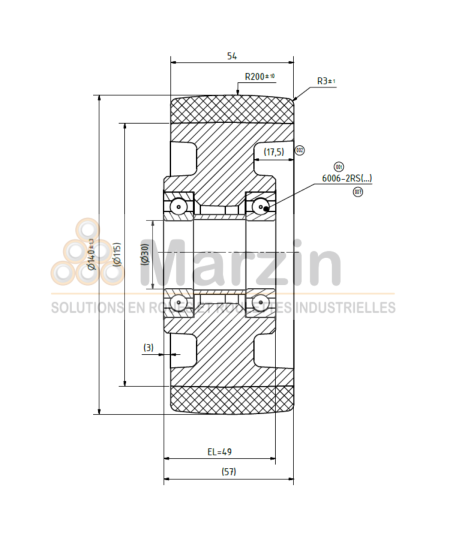 ROUE PEVOPUR®  140/054/115/30 AR B