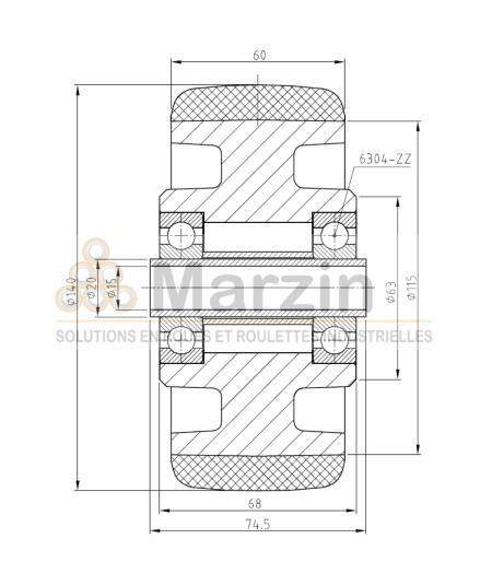 ROUE PEVOPUR®  140/060/068/20/15 B AR