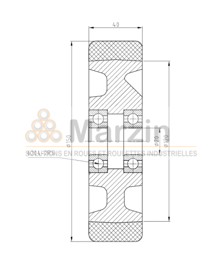 ROUE PEVOPUR®  150/040/040/20 AR
