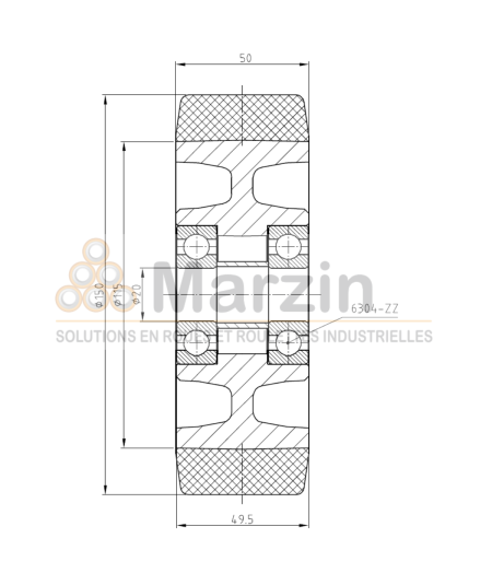 ROUE PEVOPUR®  150/050/050/20 AR