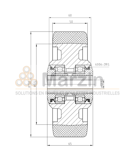 ROUE PEVOPUR®  150/050/065/12 AR EP+PF