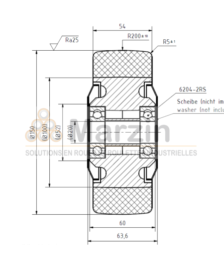 ROUE PEVOPUR®  150/054/20 AR B+PF