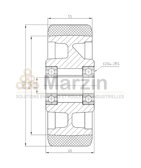ROUE PEVOPUR®  150/055/122/20 AR