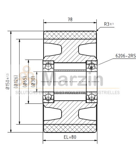 ROUE PEVOPUR®  150/078/130/30 AR