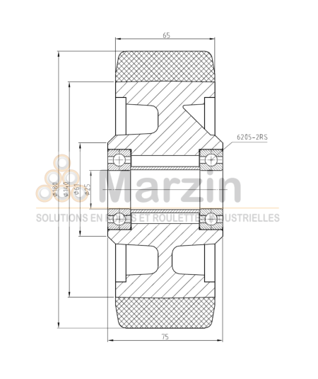 ROUE PEVOPUR®  180/065/075/25 AR