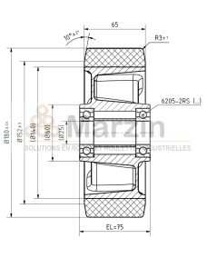 ROUE PEVOPUR®  180/065/075/25 AR ALU