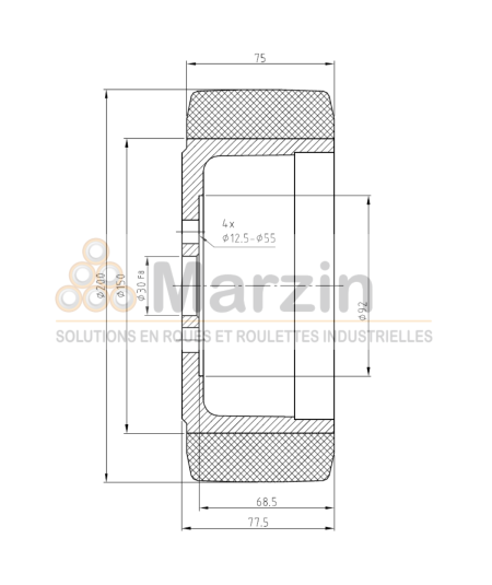 ROUE PEVOPUR®  200/075/150/30-4T