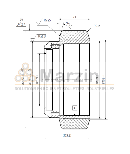 ROUE PEVOPUR®  225/070/178-12T