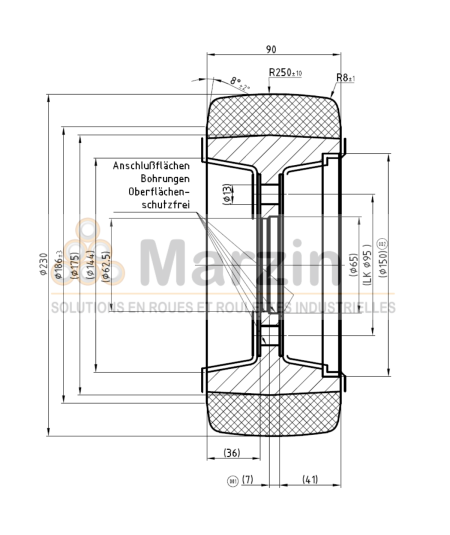 ROUE PEVOPUR®  230/090/175/65-4T