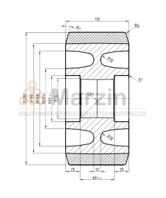 ROUE PEVOPUR®  230/110/190/80x25