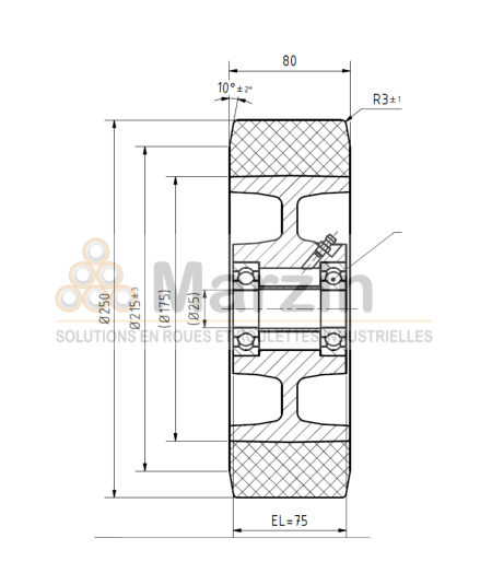 ROUE PEVOPUR®  250/080/075/25 AR