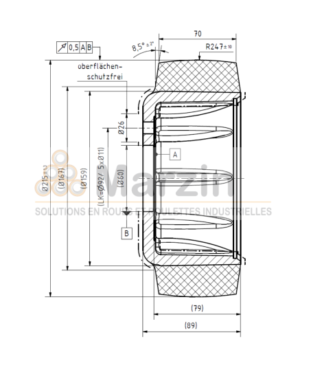 ROUE PEVODYN®-SOFT 215/070/159/60 5T 78 SH