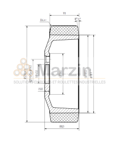 ROUE PEVODYN®-SOFT 230/070/185/45-5T 78 SH