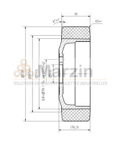 ROUE PEVODYN®-SOFT 230/070/172/45-5T 78 SH