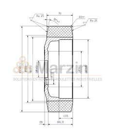 ROUE PEVODYN®-SOFT 230/070/172/45-5T 78 SH