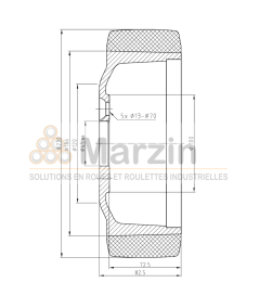 ROUE PEVODYN®-SOFT 230/075/186/45-5T B 78 SH