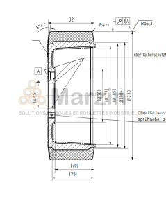 ROUE PEVODYN®-SOFT 230/077/082/185/45-5T 78 SH