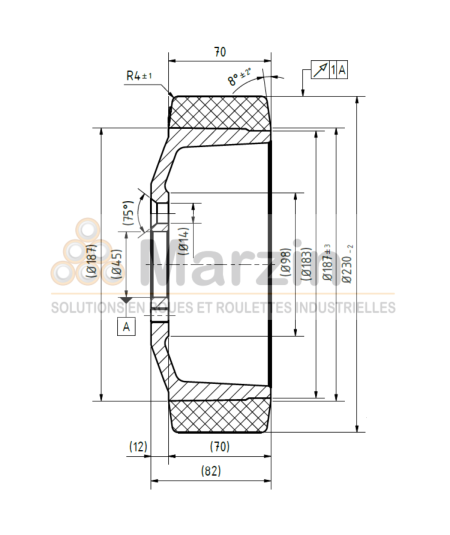 ROUE TRACTOPUR®  230/070/185/45H7-5T 80 SH 