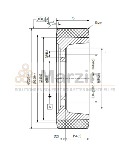 ROUE TRACTOPUR®  230/075/190/80-6T 80 SH