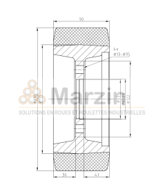 ROUE TRACTOPUR®  230/090/175/65-4T 80 SH