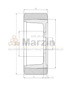 ROUE TRACTOPUR®  230/090/185/45-5T 80 SH 