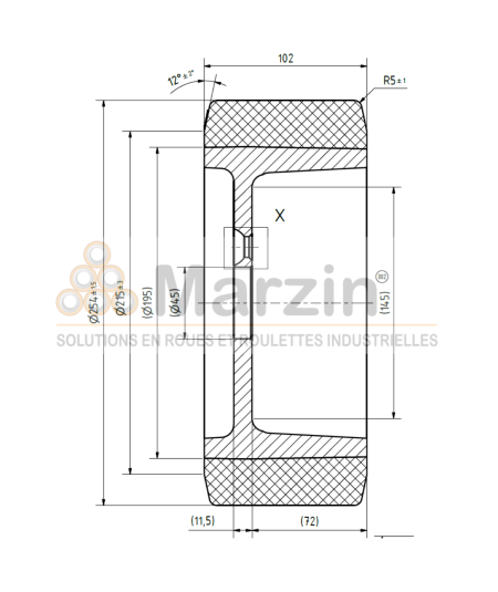 ROUE TRACTOPUR®  254/102/195/45-5T 80 SH