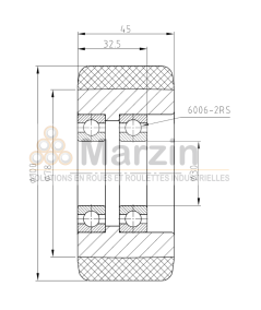 ROUE VULKOLLAN®  100/045/30 AR
