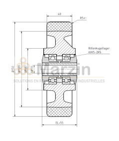 ROUE VULKOLLAN®  150/040/120/13 AR EP