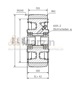 ROUE VULKOLLAN®  150/055/125/20 AR B