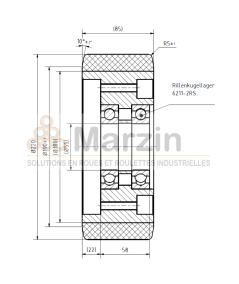 ROUE VULKOLLAN®  220/085/180/55 AR