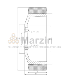 ROUE VULKOLLAN®  230/070/185/45-5T