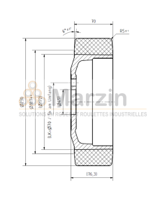ROUE VULKOLLAN®  230/070/185/45H8-5T 