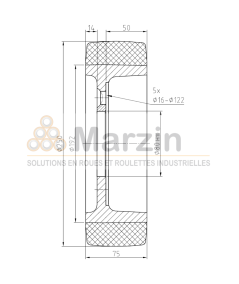 ROUE VULKOLLAN® 250/075/192/80-5T