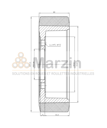 ROUE VULKOLLAN® 250/080/200/80-4T