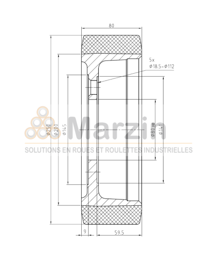 ROUE VULKOLLAN® 250/082/200/80-5T