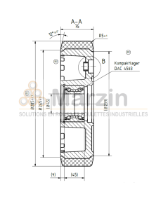 ROUE VULKOLLAN® 285/075/239/5/45