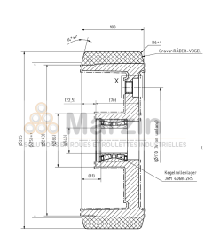 ROUE VULKOLLAN® 285/100/245/3/40 AR