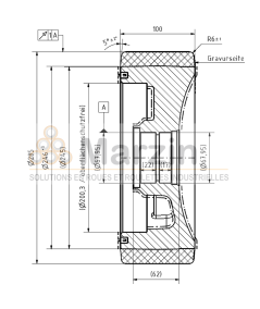 ROUE VULKOLLAN® 285/100/245/67,95 AF