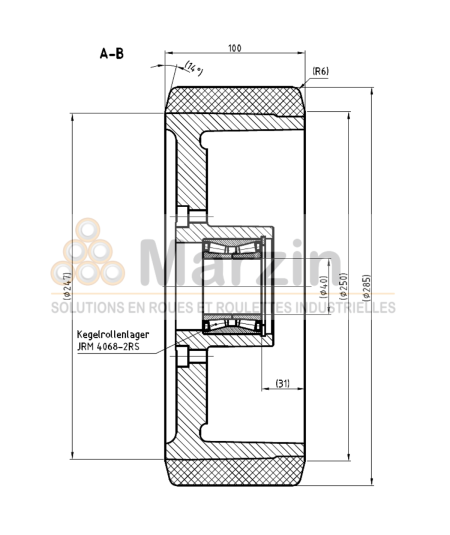 ROUE VULKOLLAN® 285/100/245/40 AR