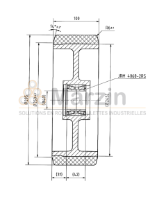 ROUE VULKOLLAN® 285/100/245/3/40 AR