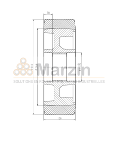 ROUE VULKOLLAN® 300/100/244/90x28